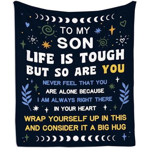 Mubpean Son Gifts from Mom Dad Blanket 60"x50", Birthday Gifts for Son, Birthday Christmas Graduation Present Decoration, to My Sons Gift Throw Blankets from Mother Father, Best Sons Ever