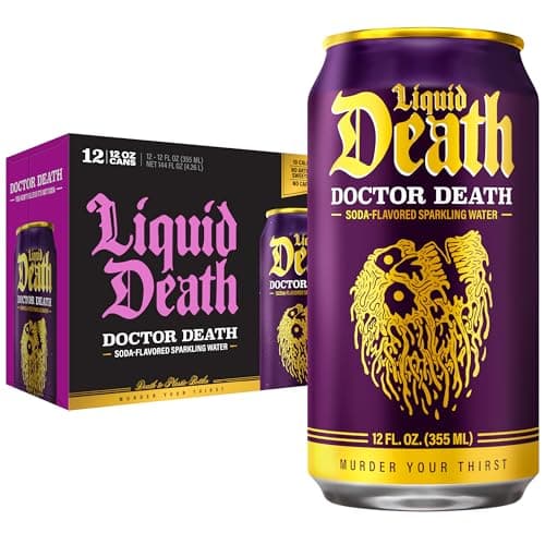 12-Pack 12-Oz Liquid Death Soda-Flavored Sparkling Water (Various Flavors) $7.16 w/ S&S + Free Shipping w/ Prime or on $35+