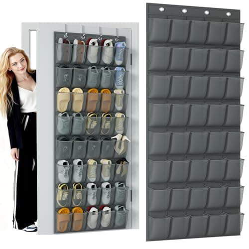 homyfort Over the Door Shoe Organizer, 40 Large Breathable Mesh Pocket,Space Saving Hanging Shoe Rack,Shoe Storage Holder for Entryway Bedroom Closet