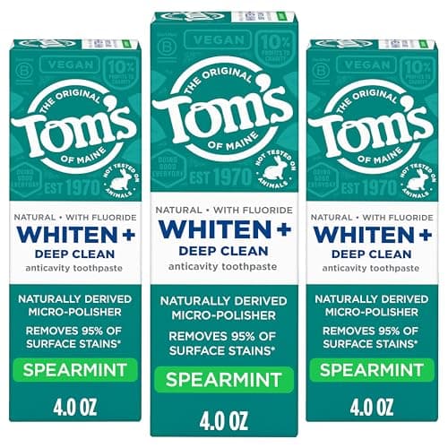 Tom's of Maine Whiten Plus Dee... Spearmint, 4.0 Oz (Pack of 3)