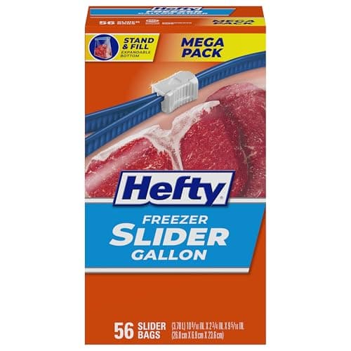 Hefty Slider Freezer Kitchen Storage Bag 56-Pack for $6.13 via Sub & Save + free shipping w/ Prime