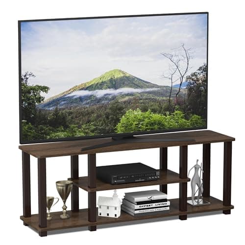 Furinno Turn-N-Tube No Tools 3...TV, Square Tubes, Walnut/Brown