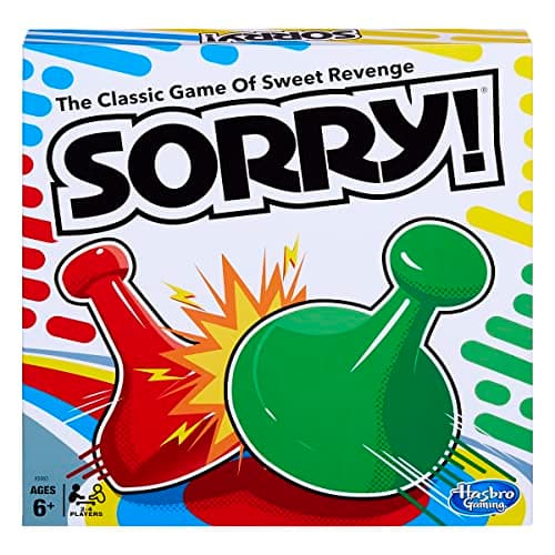 Sorry! Board Game for Kids Ages 6 and Up; Classic Hasbro Board Game; Each Player Gets 4 Pawns; Family Game