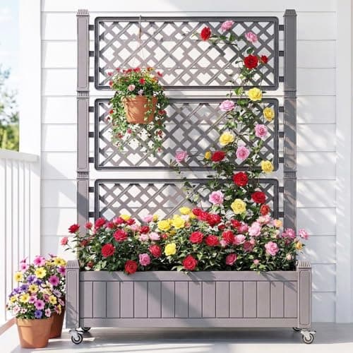 YITAHOME 3.6x1.5x5 FT Planter ...r Climbing Plants, Light Brown