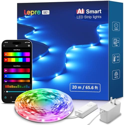 Prime Members: 65.6' Lepro SE1 RGB Wi-Fi & Bluetooth AI Smart LED Light Strips $17.15 & More + Free S&H