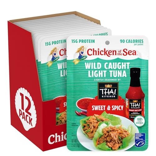[SnS, AC] $7.03* | 12-Pack 2.5oz Chicken of the Sea Wild Caught Light Tuna (Sweet & Spicy) at Amazon