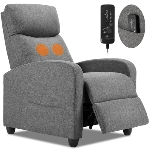 Sweetcrispy Massage Recliner C... Modern Fabric Reclining, Grey