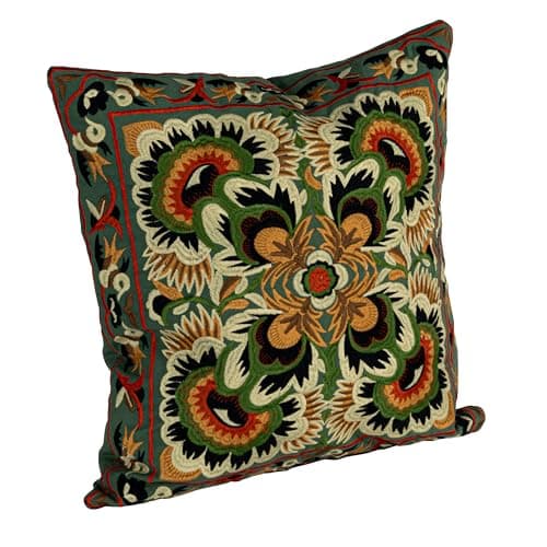 Creative Co-Op Square Cotton E...illow with Design, Multi Color