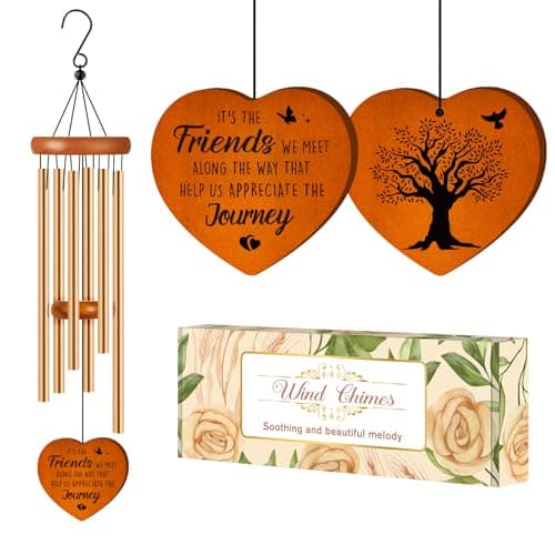 Best Friends Wind Chime, Friendship Birthday Gifts for Women, Besties Female BFF, Graduation, Long Distance, Going Away Gift for Best Friends Women - Bestfriend Forever Garden Decoration