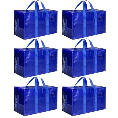HealSmart 6 Pack Large Moving ...Flat, Moving and Storing, Blue