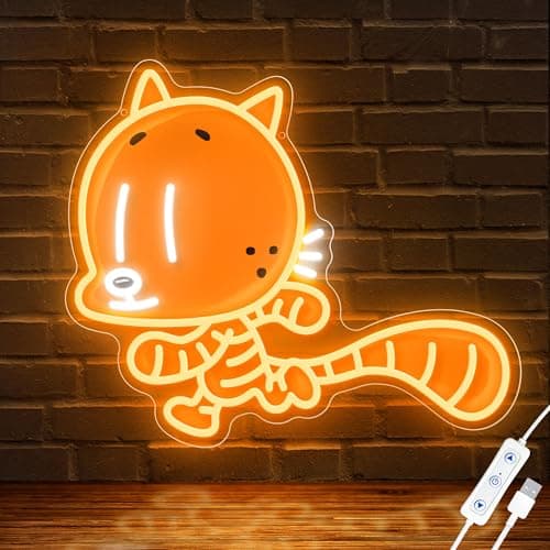 Officially Licensed Cat Kid UV Painted LED Neon Light – Inspired Wall Art, Vibrant Kids Room Decor, Superhero-Themed Night Light, Gift for Dog Man Book Fans (15 * 12.8")