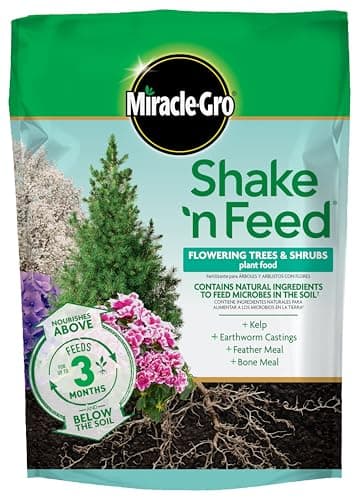 $19.48 | 8 lbs. Miracle-Gro Shake 'N Feed Flowering Trees and Shrubs Plant Food at Amazon