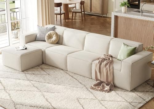 LINSY HOME Modular Sectional S...m, No Assembly Required, Beige