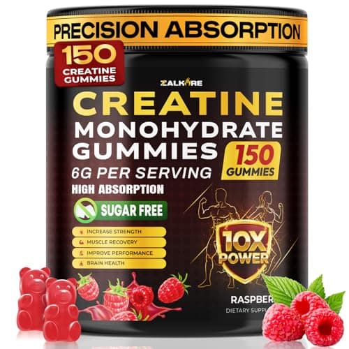 Creatine Gummies Monohydrate 6G with Beta-Alanine, BCAA 2:1:1, L-Taurine, Vitamin B6 & B12, Pre-Workout Gummy for Men & Women - Muscle Strength, Endurance & Recovery, Sugar Free, Vegan,150 Gummies