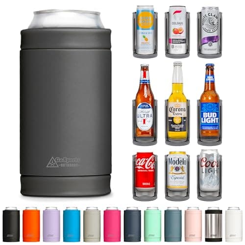 DUALIE 3 in 1 Insulated Can Co...m Cans, and Bottles - Charcoal