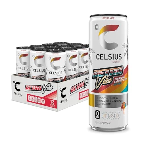 12-Pack 12-Oz Celsius Sparkling Sugar Free Energy Drink (Retro Vibe Sherbet Slush) $14.25 w/ S&S + Free Shipping w/ Prime or on orders over $35 $14.24