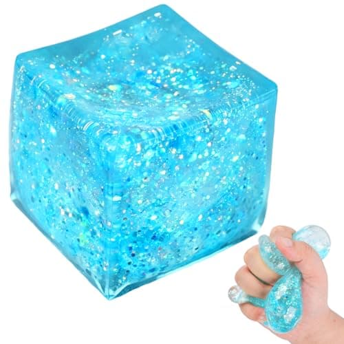 Stress Cube Squishy Stress Balls,Slow Rebound Soft Ice Cube Ball,Squishy Fidget Toys Stress Cube,Ice Cube Stress Ball Stress Relief Toys Squeeze Toys for Adults,5.5*5.5CM