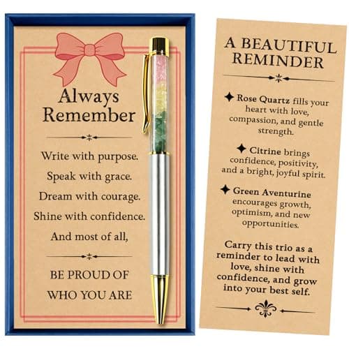 Nuyviare Inspirational Next Chapter Crystal Pen Gift for Women with Message Card, New Job Coworker Leaving Farewell Gift, Encouragement Gift for Friend Sister Daughter, Graduation Gift for Her