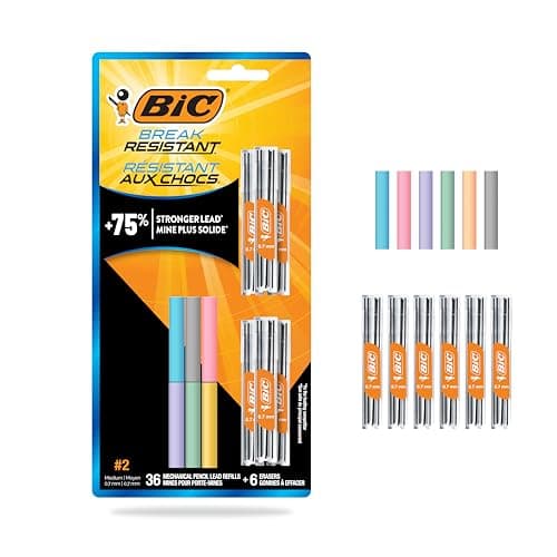 BIC Break Resistant Mechanical Pencil Refills (36-Ct 0.7mm Lead Refills + 6 Erasers) $5.37 + Free Shipping w/ Prime or on $35+
