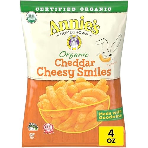 Annie's Organic Cheddar Cheesy... Corn Puffs, Gluten Free, 4 oz