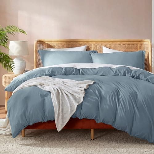 Nestl Stone Blue Duvet Cover Q...0x90 inches and 2 Pillow Shams
