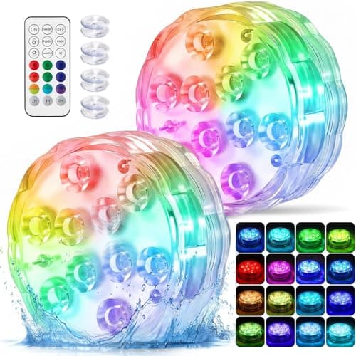 2-pack Bitiwend Submersible Floating LED Lights w/ RC, 16 RGB Colors & Timer $3.98 + Free Shipping w/ Prime or on $35+