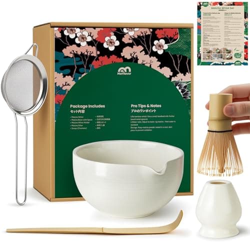 5-pc Matcha Whisk, Ceramic Bowl Matcha Kit & Handcrafted Bamboo Chasen (2 colors) $6.30