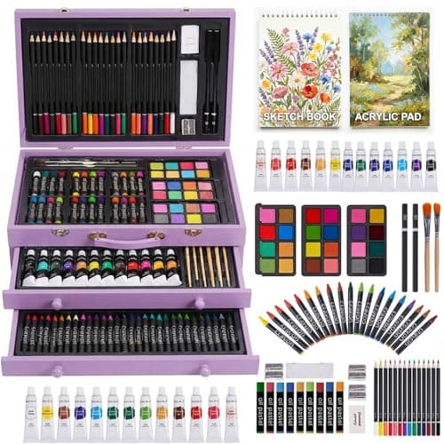 175 Piece Deluxe Art Set with ...ens and Artist, Paint Supplies
