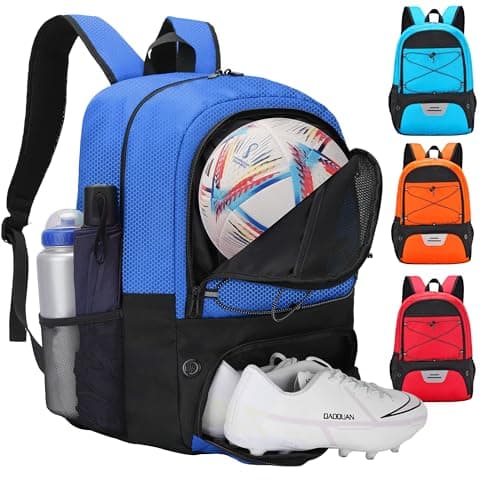 Hsmihair Soccer Bag-Soccer Backpack&Backpack for & Football Volleyball & Basketball,with Ball Compartment and Separate Cleat (Deep Blue)