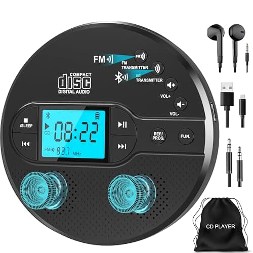 Sunoony Bluetooth FM Radio USB-Rechargeable CD Player $22.22
