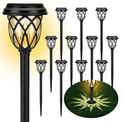 12-Pk ruhotili Waterproof Solar LED Outdoor Pathway Lights (Warm White) $27 + Free S&H