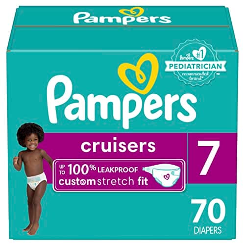 Pampers Cruisers Diapers - Size 7, 70 Count, Disposable Active Baby Diapers with Custom Stretch