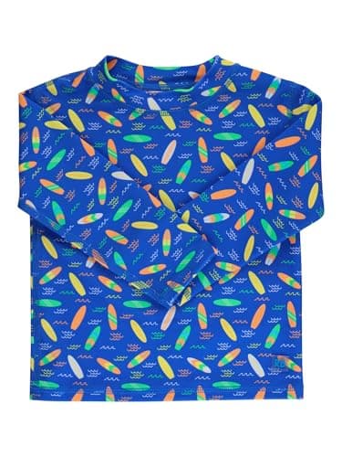 RUGGEDBUTTS® Baby/Toddler Boys Long Sleeve Rash Guard Swim Shirt w/UPF 50+ - Neon Surfs Up, 5