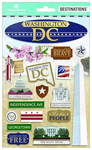 Paper House Productions STDM-2...ngton D.C. 2D Stickers, 3 Pack