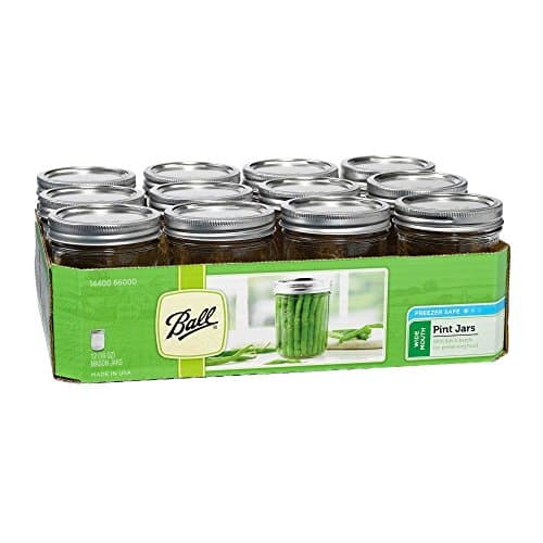 $14.47: Ball Wide Mouth Pint 16-Ounce Glass Mason Jar with Lids and Bands, 12-Count