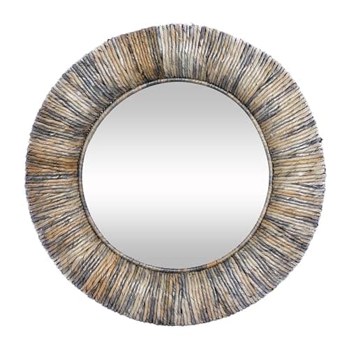 Deco 79 Banana Leaf Room Wall ...ed Mirror 35" x 3" x 35", Gray