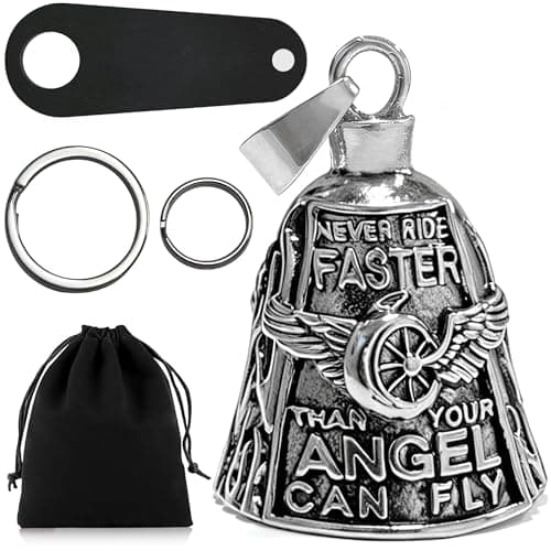 HAILIWEI Motorcycle Ride Bell For Bikers, Guardian Angel Gremlin Motorcycle Bells for Luck, Motorcycle Rider Key Chain