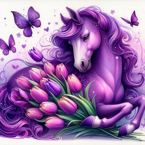 WSLWXSHM Diamond Painting Kits for Adults Horse, Round Full Drill Diamond Art Kits, 5D DIY Paint with Diamonds Crafts for Home Wall Decoration Gifts 12×12Inch, Animal