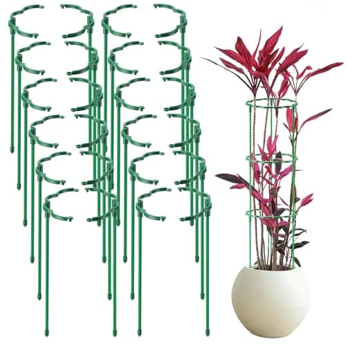 Moiggonoy 24 Pack Plant Support Stakes Sets - Versatile Plant Cages, Stackable Garden Flower Support， Small Plant Stakes for Indoor Plants,Tomato,Monstera, Peony, Hydrangea, Climbing Plants
