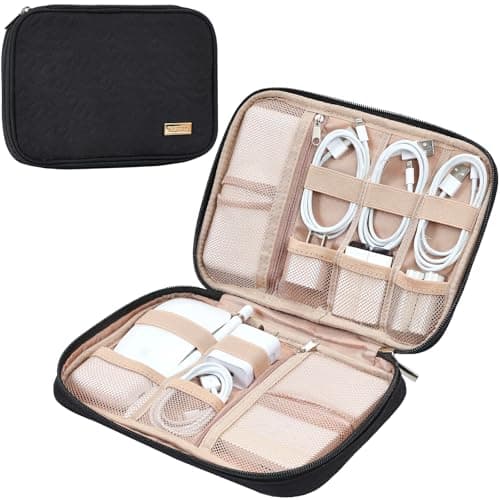 NISHEL Travel Cord Organizer Case (Black or Pink) $8.99 + Free Shipping w/ Prime or on $35+