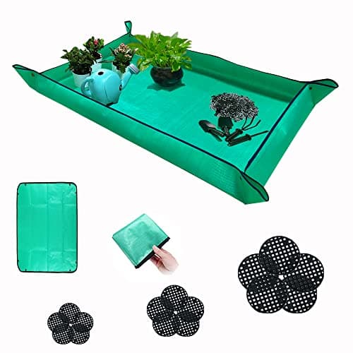 43" x 29" BIUWING Plant Repotting Mat for Indoor Plants w/ 15 Drainage Mesh Pads $4.50