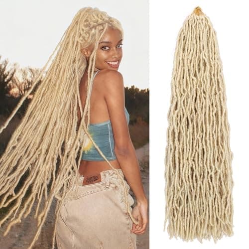 DACAI XIU Faux Locs Crochet Hair 7 Packs Soft Locs Crochet Hair Pre Looped Goddess Locs Dreadlocs Synthetic Hair For Black Women (613#, 30 Inch (Pack of 7))