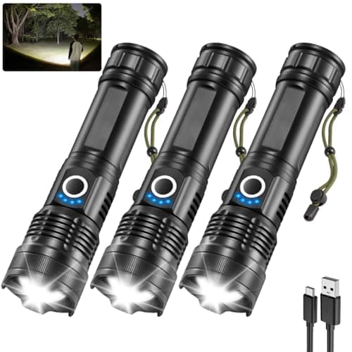 Rechargeable Flashlight 3-Pack for $14 + free shipping w/ Prime