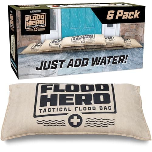 Flood Hero 2 x 1 ft Water Acti...gs - 6 Pack Flood Bag Barriers
