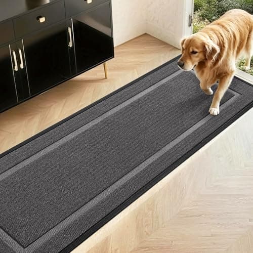 Extra Large Front Door Mat Outside Entrance Indoor Doormat, 60" x 34" Outdoor Mats for Patio Waterproof, Outdoor Door Mats for Outside Entry, Indoor Rugs for Entryway, Sturdy Natural Rubber, Grey