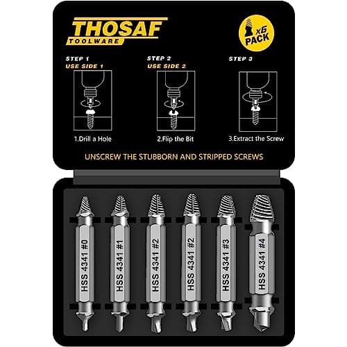 6-Piece THOSAF Damaged Screw Extractor Set $7.09 + Free Shipping w/ Prime or on $35+