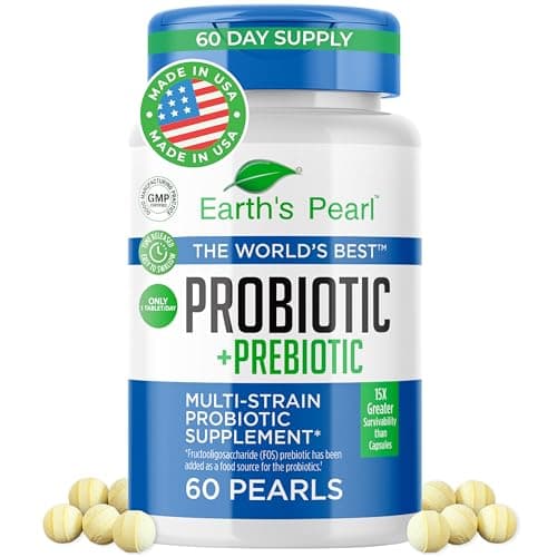 60-Count Earth's Pearl Probiotic + Prebiotic Fiber Supplement $11.24, 90-Count Earth's Pearl Vitamins D3 & K2 + Probiotic Supplement $15.39 w/ S&S + FS w/ Prime or on $35+