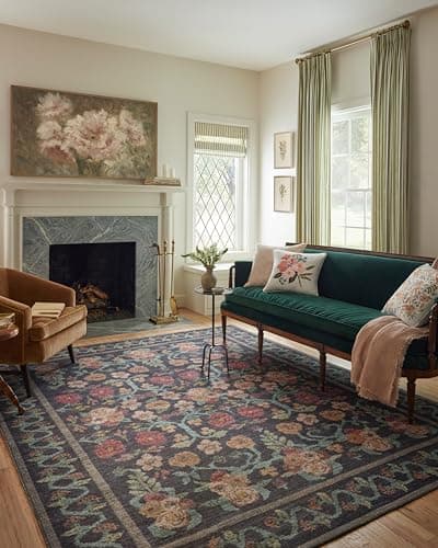 Loloi Rifle Paper Co. Rosa Col... Black 8'-4" x 11'-6" Area Rug