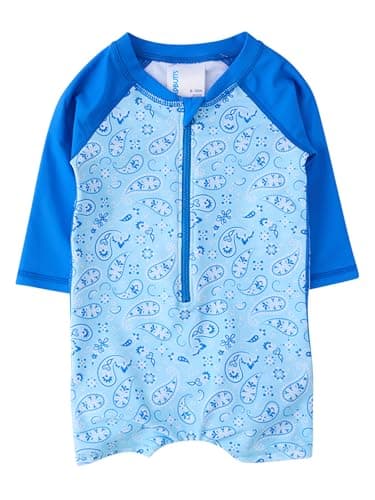 RUGGEDBUTTS Baby Boy Rash Guard Striped - One Piece Sunsuit UPF 50+