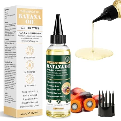 Tiepetly Batana Oil for Hair Growth, 100% Pure Hair & Scalp Treatment for Dry, Frizzy, Damaged Hair, Strengthening Care, Helps Reduce Hair Loss, Enhances Shine, Suitable for All Hair Types